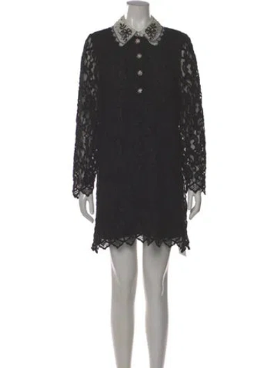 Pre-owned Me+em Lace Pattern Mini Dress In Gray