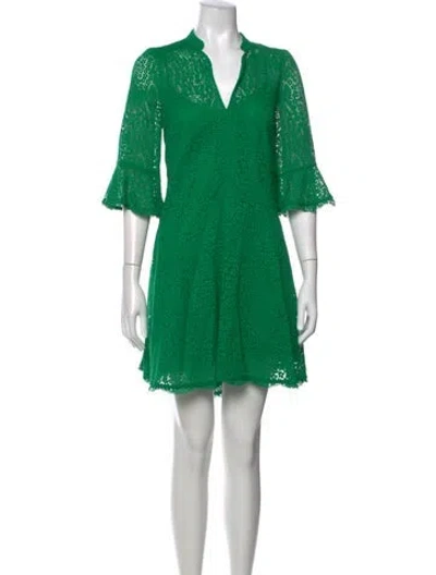 Pre-owned Me+em Lace Pattern Mini Dress In Green