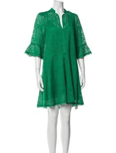 Pre-owned Me+em Lace Pattern Mini Dress In Green