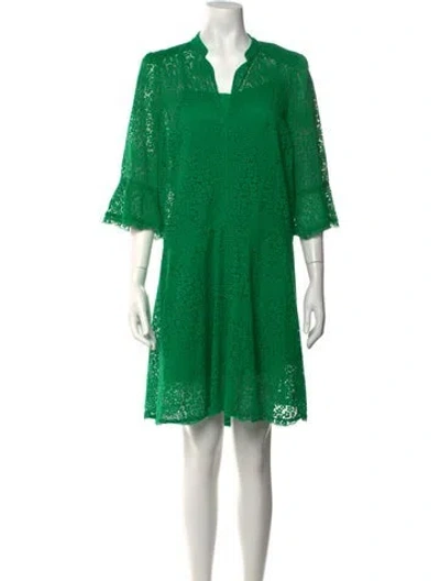 Pre-owned Me+em Lace Pattern Mini Dress In Green