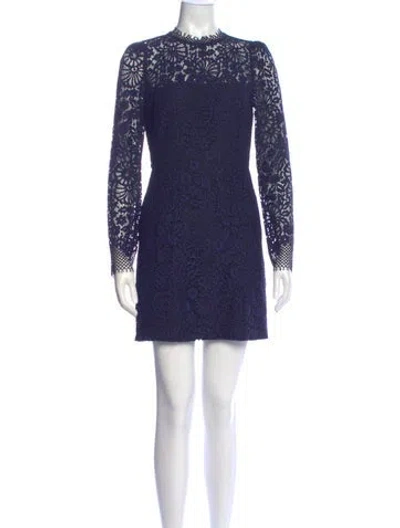 Pre-owned Me+em Lace Pattern Mini Dress W/ Tags In Blue