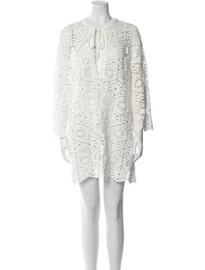 Pre-owned Me+em Lace Pattern Mini Dress W/ Tags In White