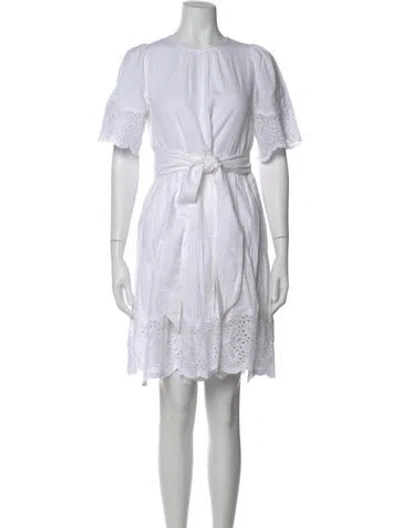 Pre-owned Me+em Lace Pattern Mini Dress In White