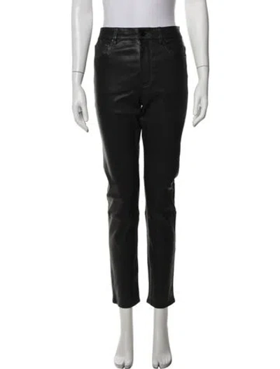 Pre-owned Me+em Lamb Leather Straight Leg Pants W/ Tags In Black