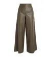Me+em Lambskin Wide-leg Trousers In Green