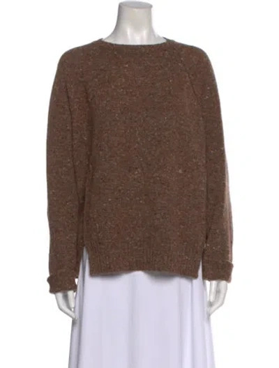 Pre-owned Me+em Lambswool Scoop Neck Sweater In Brown