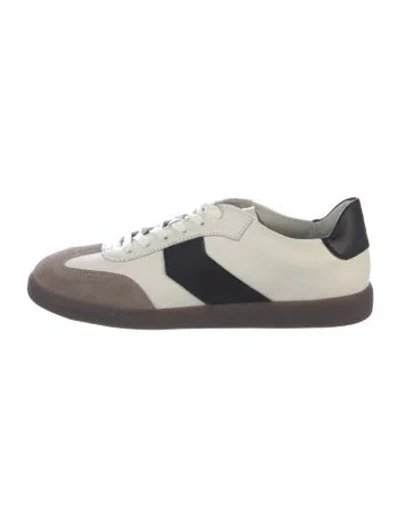 Pre-owned Me+em Leather Colorblock Pattern Sneakers In Multicolor