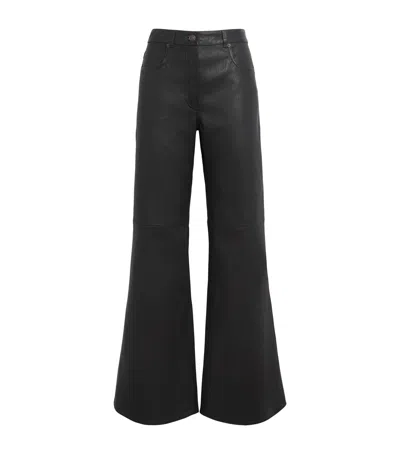 Me+em Leather Elongator Trousers In Black