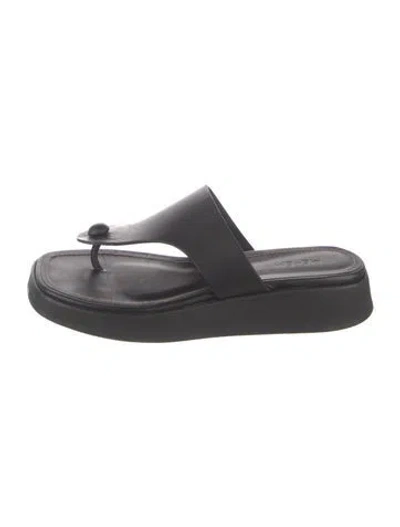 Pre-owned Me+em Leather Flip Flops In Black