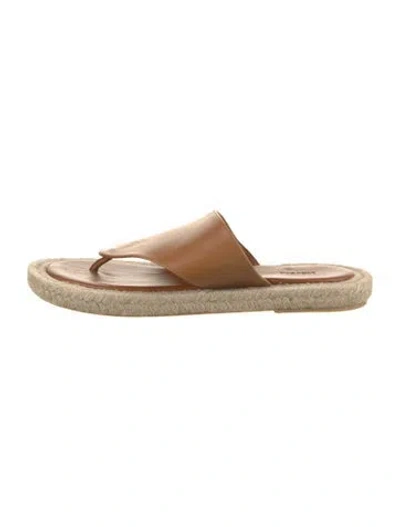 Pre-owned Me+em Leather Flip Flops In Neutrals