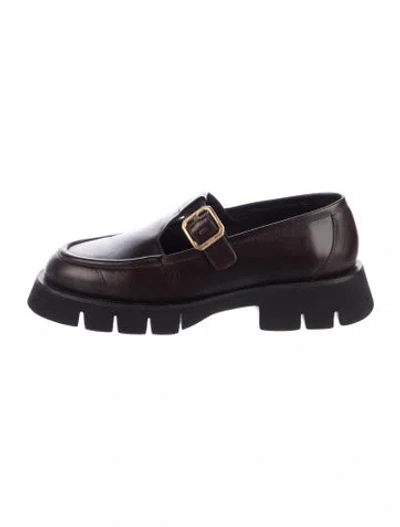 Pre-owned Me+em Leather Mary Jane Flats In Brown