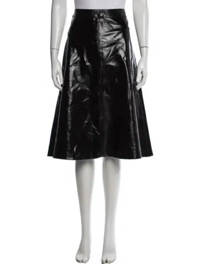 Pre-owned Me+em Leather Midi Length Skirt In Black