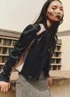 Me+em Leather Motocross Jacket In Black/stone
