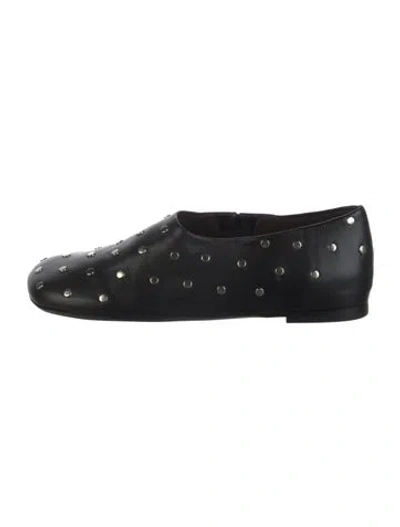 Pre-owned Me+em Leather Patterned Mules In Black