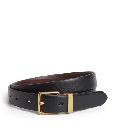 Me+em Leather Reversible Belt In Black
