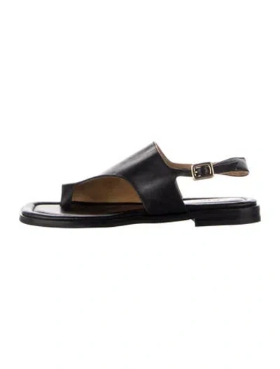 Pre-owned Me+em Leather Sandals In Black