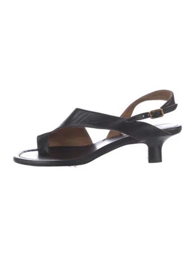 Pre-owned Me+em Leather Sandals In Black