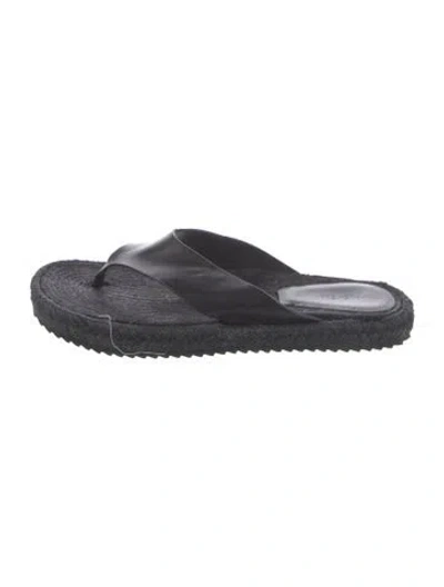 Pre-owned Me+em Leather Slides In Black