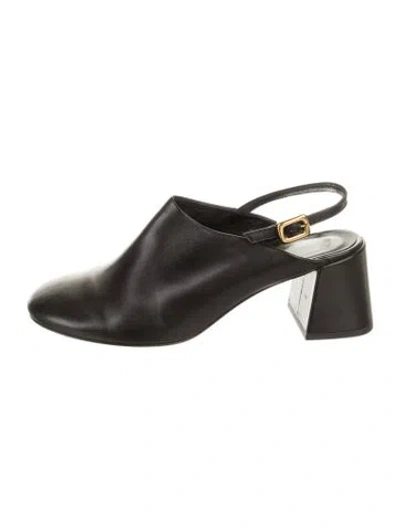 Pre-owned Me+em Leather Slingback Pumps In Black