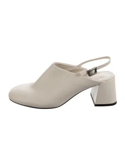 Pre-owned Me+em Leather Slingback Pumps In Neutrals