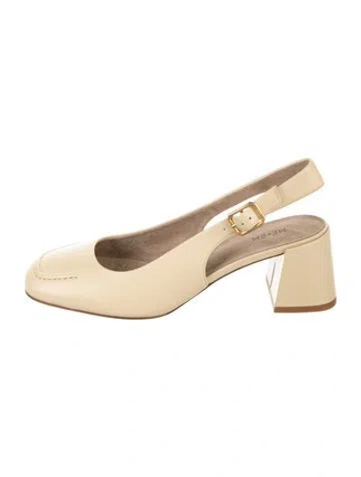 Pre-owned Me+em Leather Slingback Pumps In Neutrals