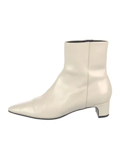 Pre-owned Me+em Leather Sock Boots In White