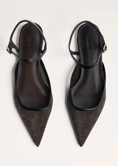 Me+em Leopard Print Mesh Point-toe Flats Dark Brown Multi