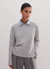 Me+em Lightweight Cashmere Raglan Sweater In Silver Grey Mélange
