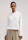 Me+em Lightweight Raw Edge Hoody In Bright White