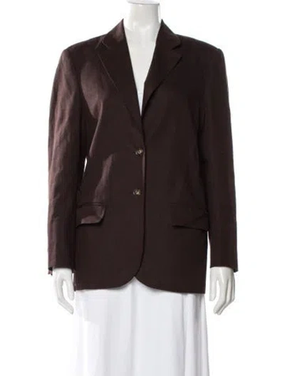 Pre-owned Me+em Linen Blazer In Brown