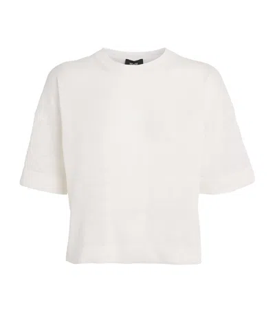 Me+em Linen-blend Knitted T-shirt In White