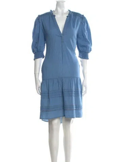 Pre-owned Me+em Linen Knee-length Dress In Blue