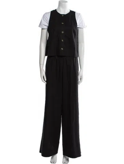 Pre-owned Me+em Linen Pant Set W/ Tags In Black