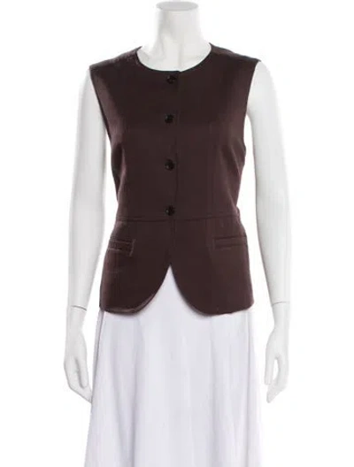 Pre-owned Me+em Linen Vest W/ Tags In Brown