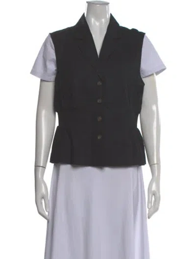 Pre-owned Me+em Linen V-neck Button-up Top In Gray