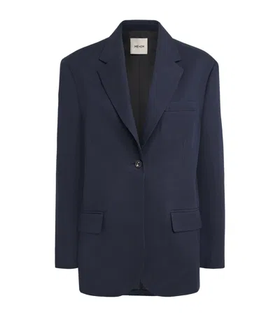 Me+em Linen-blend Icon Blazer In Blue