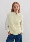 Me+em Lofty Lace Stitch Sweater Vest In Winter Citrus