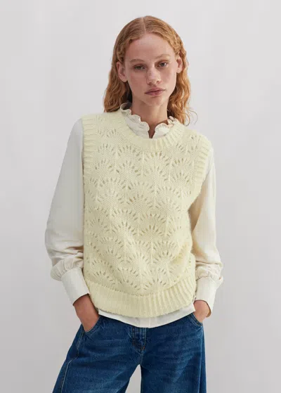 Me+em Lofty Lace Stitch Sweater Vest In Winter Citrus