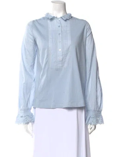 Pre-owned Me+em Long Sleeve Blouse In Blue