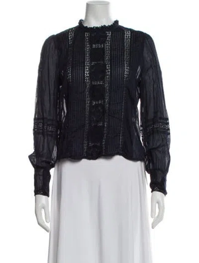 Pre-owned Me+em Long Sleeve Blouse In Blue