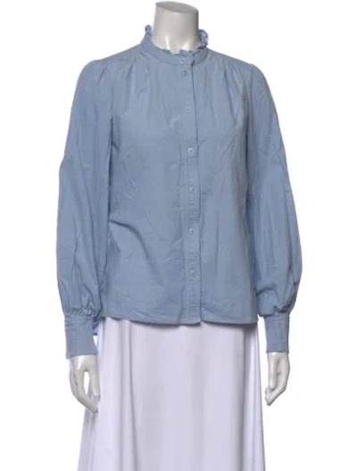 Pre-owned Me+em Long Sleeve Blouse In Blue