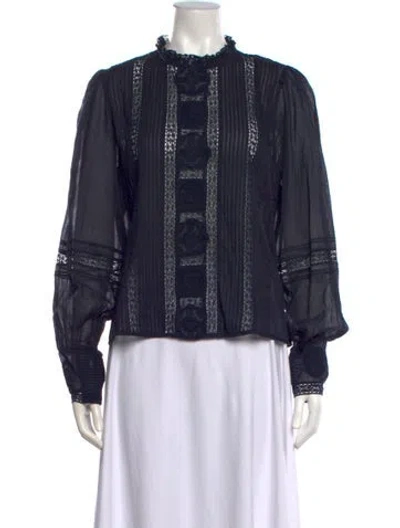 Pre-owned Me+em Long Sleeve Blouse In Blue