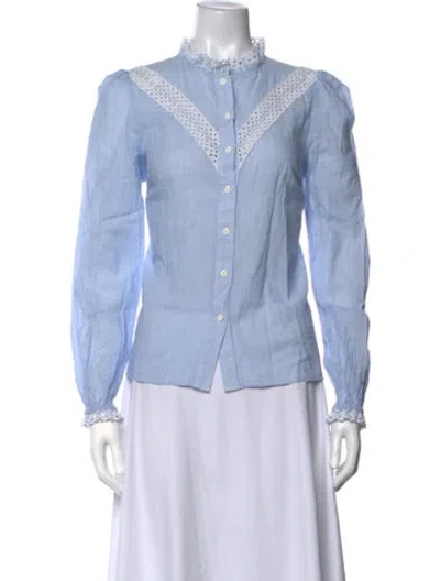 Pre-owned Me+em Long Sleeve Blouse In Blue