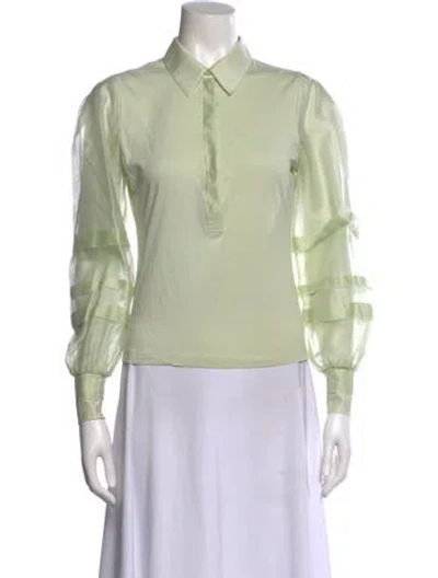 Pre-owned Me+em Long Sleeve Blouse In Green