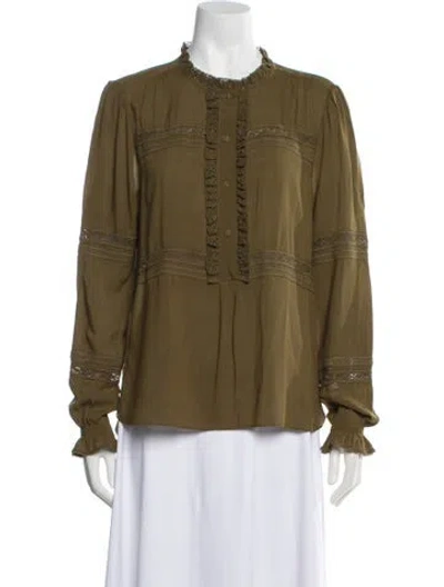 Pre-owned Me+em Long Sleeve Blouse In Green
