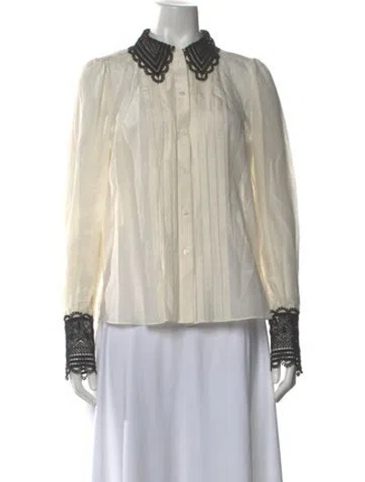 Pre-owned Me+em Long Sleeve Blouse In Neutral