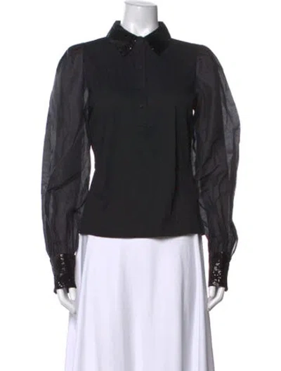 Pre-owned Me+em Long Sleeve Blouse W/ Tags In Black