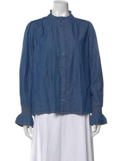 Pre-owned Me+em Long Sleeve Blouse W/ Tags In Blue