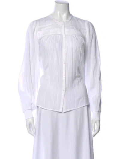 Pre-owned Me+em Long Sleeve Blouse In White