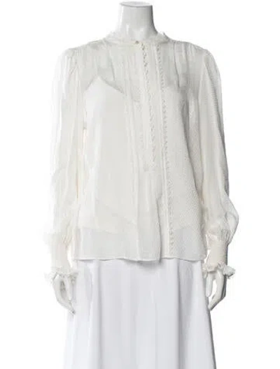 Pre-owned Me+em Long Sleeve Blouse In White